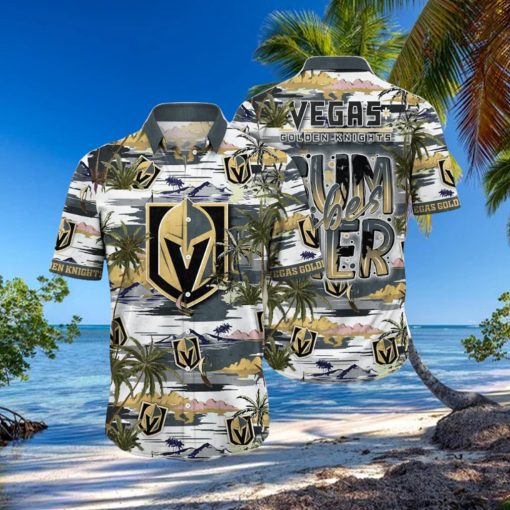 NHL Vegas Golden Knights Hawaiian Shirt Tropical Desert Island Motif Summer Hawaiian Shirt