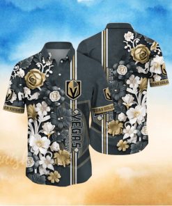 NHL Vegas Golden Knights Hawaiian Shirt Tropical Hepatica Floral Pattern Summer Hawaiian Shirt