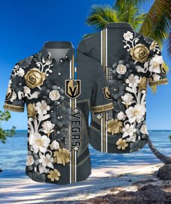 NHL Vegas Golden Knights Hawaiian Shirt Tropical Hepatica Floral Pattern Summer Hawaiian Shirt