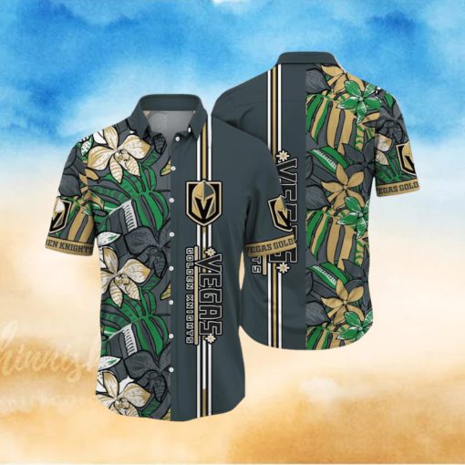 NHL Vegas Golden Knights Hawaiian Shirt Tropical Tropical Forest Floral Pattern Summer Hawaiian Shirt