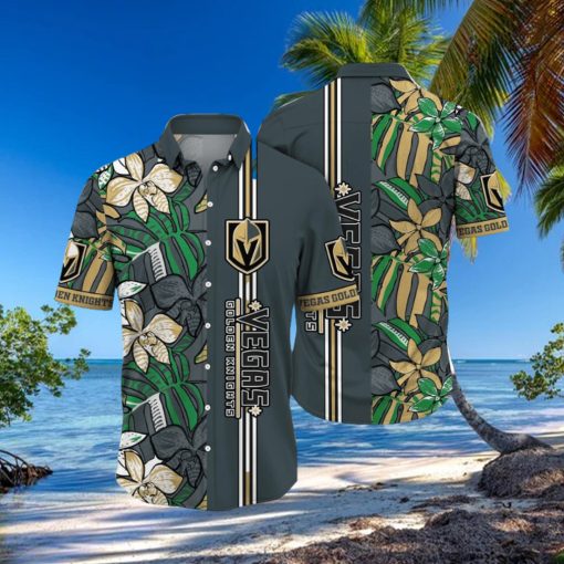 NHL Vegas Golden Knights Hawaiian Shirt Tropical Tropical Forest Floral Pattern Summer Hawaiian Shirt