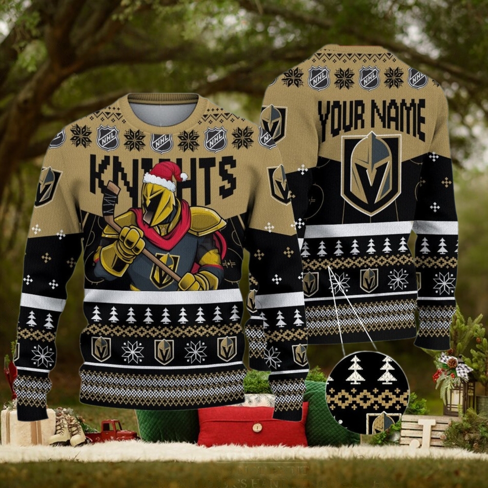 NHL Vegas Golden Knights Mascot Ugly Sweater For Christmas NHL Vegas Golden Knights Mascot Ugly Sweater For Christmas