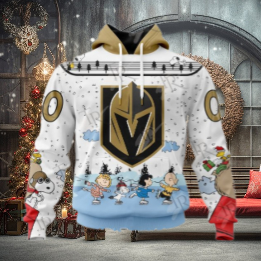 NHL Vegas Golden Knights Special Peanuts Ice Skating Design Hoodie NHL Vegas Golden Knights Special Peanuts Ice Skating Design Hoodie