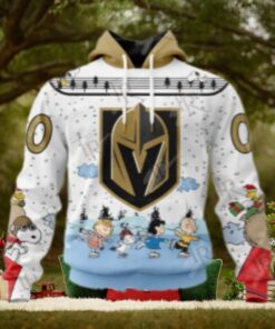 NHL Vegas Golden Knights Special Peanuts Ice Skating Design Hoodie