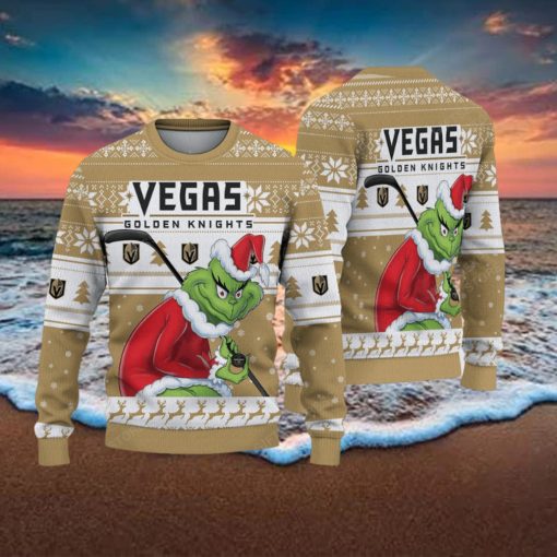 NHL Vegas Golden Knights Ugly Sweater Grinch Christmas Sweater