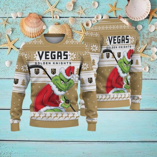 NHL Vegas Golden Knights Ugly Sweater Grinch Christmas Sweater