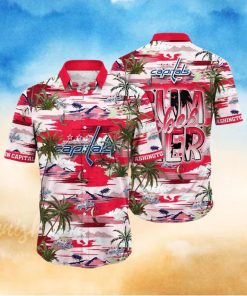 NHL Washington Capitals Hawaiian Shirt Tropical Desert Island Motif Summer Hawaiian Shirt