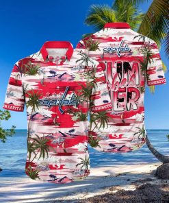 NHL Washington Capitals Hawaiian Shirt Tropical Desert Island Motif Summer Hawaiian Shirt