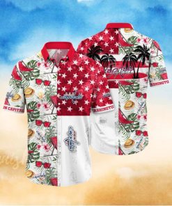 NHL Washington Capitals Hawaiian Shirt Tropical Hat And Glasses Pattern Summer Hawaiian Shirt