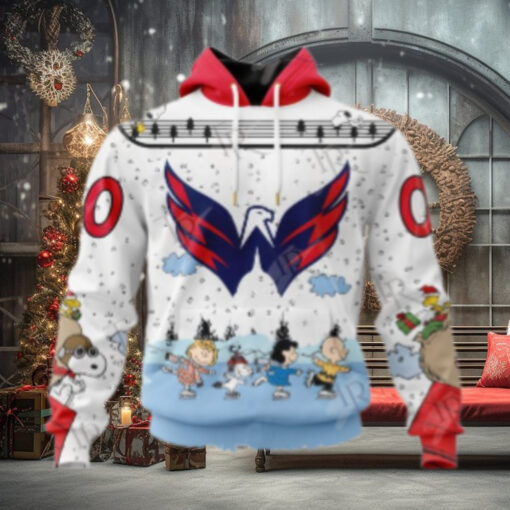 NHL Washington Capitals Special Peanuts Ice Skating Design Hoodie