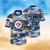 NHL Winnipeg Jets Hawaiian Shirt Tropical Desert Island Motif Summer Hawaiian Shirt