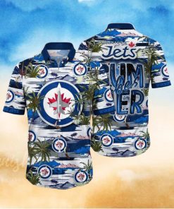 NHL Winnipeg Jets Hawaiian Shirt Tropical Desert Island Motif Summer Hawaiian Shirt