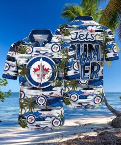 NHL Winnipeg Jets Hawaiian Shirt Tropical Desert Island Motif Summer Hawaiian Shirt