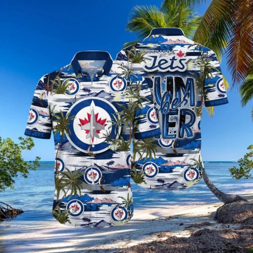 NHL Winnipeg Jets Hawaiian Shirt Tropical Desert Island Motif Summer Hawaiian Shirt