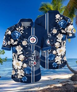 NHL Winnipeg Jets Hawaiian Shirt Tropical Hepatica Floral Pattern Summer Hawaiian Shirt