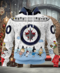NHL Winnipeg Jets Special Peanuts Ice Skating Design Hoodie