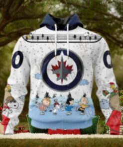 NHL Winnipeg Jets Special Peanuts Ice Skating Design Hoodie