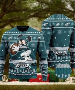 Big Mickey Mouse Playing Philadelphia Eagles Ugly Christmas Sweaters