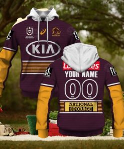 NRL Brisbane Broncos Custom Name Number 2021 Home Jersey Pullover Hoodie