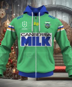 NRL Canberra Raiders Custom Name Number 2021 Heritage Zip Up Hoodie