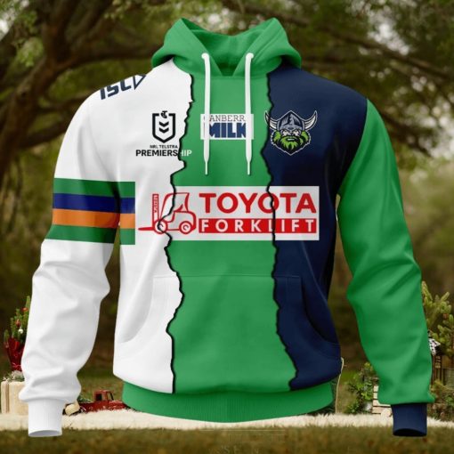NRL Canberra Raiders Custom Name Number 2023 Mix Jersey Pullover Hoodie
