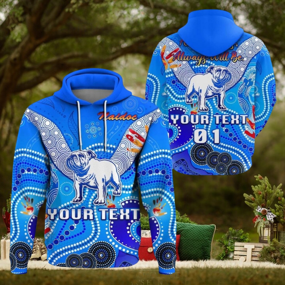 NRL Canterbury Bankstown Bulldogs Custom Name Number NAIDOC Pullover Hoodie NRL Canterbury Bankstown Bulldogs Custom Name Number NAIDOC Pullover Hoodie