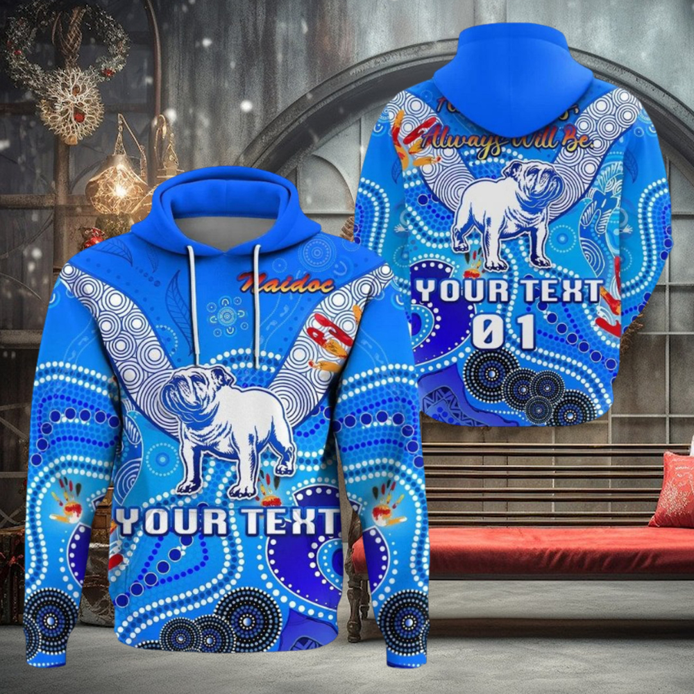 NRL Canterbury Bankstown Bulldogs Custom Name Number NAIDOC Pullover Hoodie NRL Canterbury Bankstown Bulldogs Custom Name Number NAIDOC Pullover Hoodie