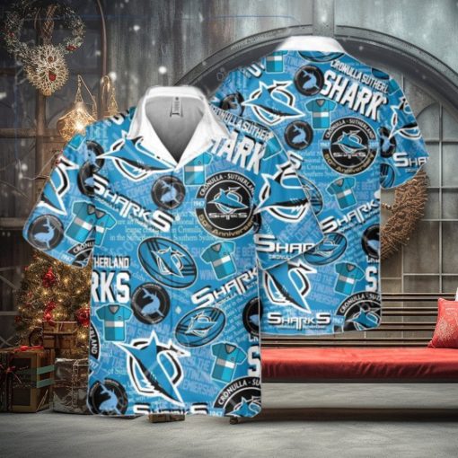 NRL Cronulla Sutherland Sharks Classic Hawaiian Shirt