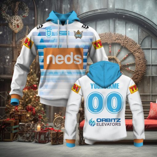 NRL Gold Coast Titans Custom Name Number 2020 Away Jersey Pullover Hoodie