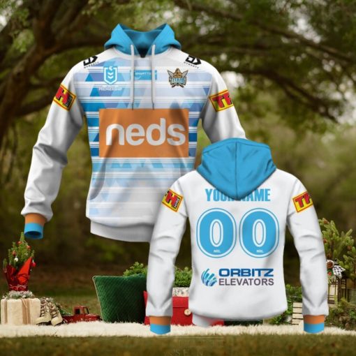 NRL Gold Coast Titans Custom Name Number 2020 Away Jersey Pullover Hoodie