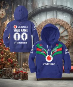 NRL New Zealand Warriors Custom Name Number 2021 Home Jersey Kids Pullover Hoodie
