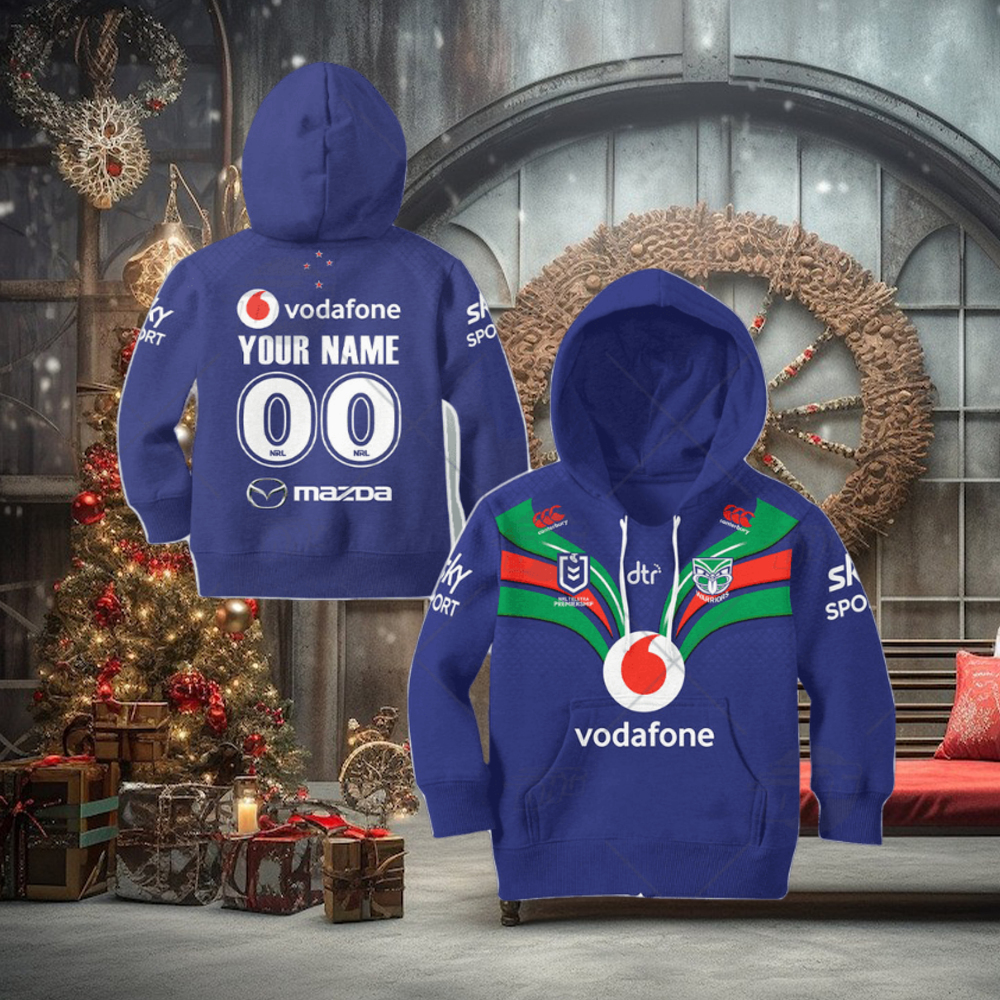 NRL New Zealand Warriors Custom Name Number 2021 Home Jersey Kids Pullover Hoodie NRL New Zealand Warriors Custom Name Number 2021 Home Jersey Kids Pullover Hoodie