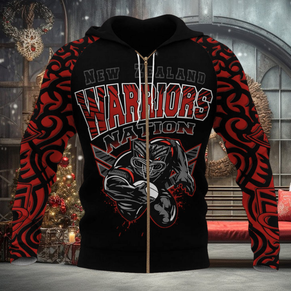 NRL New Zealand Warriors Red Zip Up Hoodie NRL New Zealand Warriors Red Zip Up Hoodie