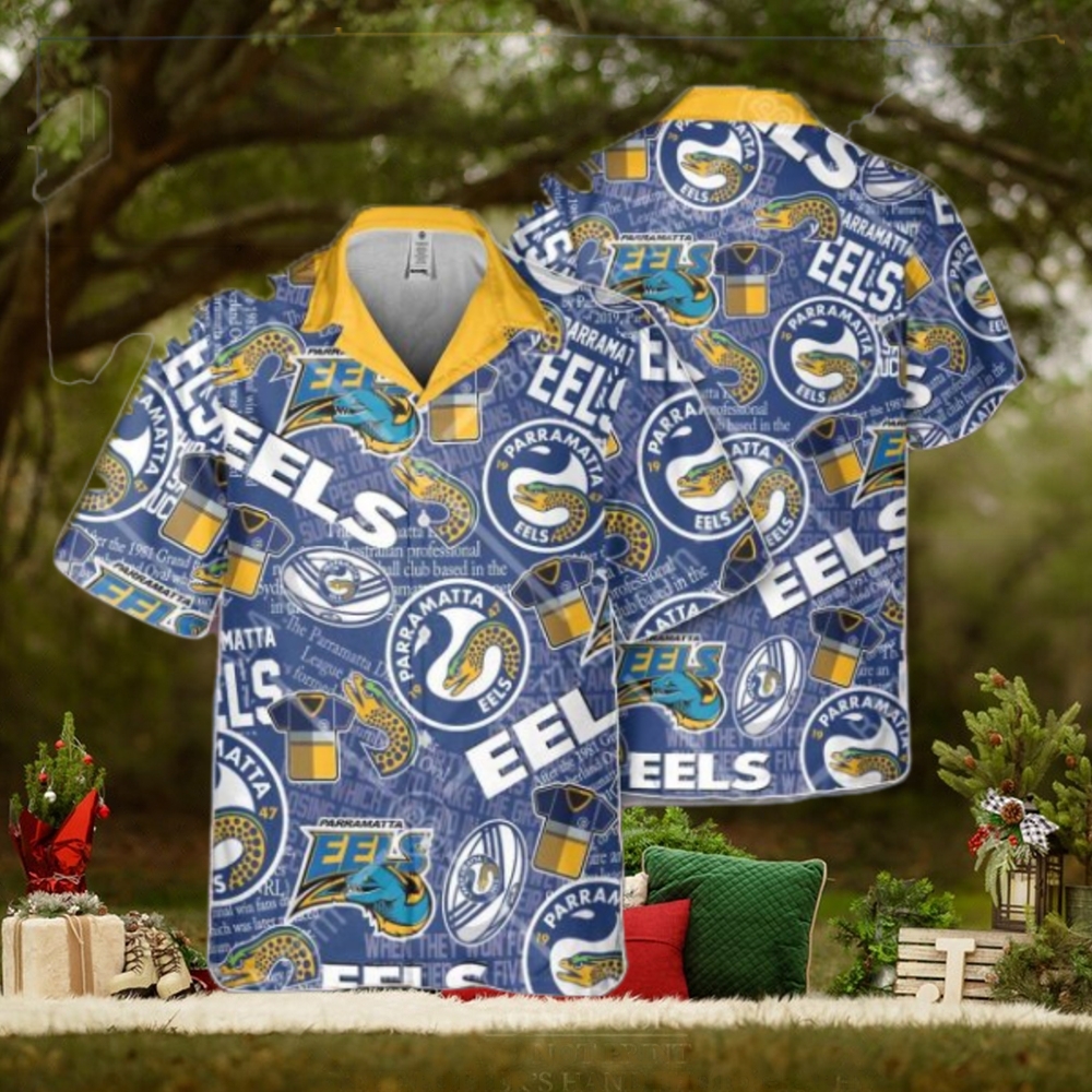 NRL Parramatta Eels Classic Hawaiian Shirt NRL Parramatta Eels Classic Hawaiian Shirt