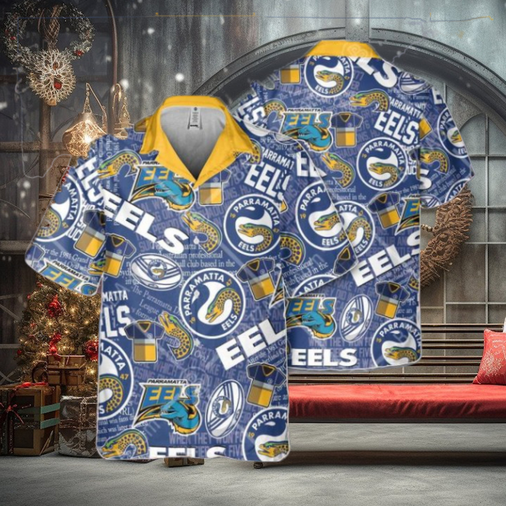 NRL Parramatta Eels Classic Hawaiian Shirt NRL Parramatta Eels Classic Hawaiian Shirt