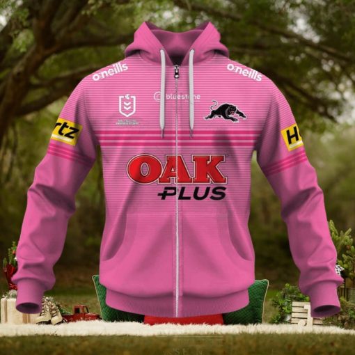 NRL Penrith Panthers Custom Name Number 2023 Away Jersey Zip Up Hoodie