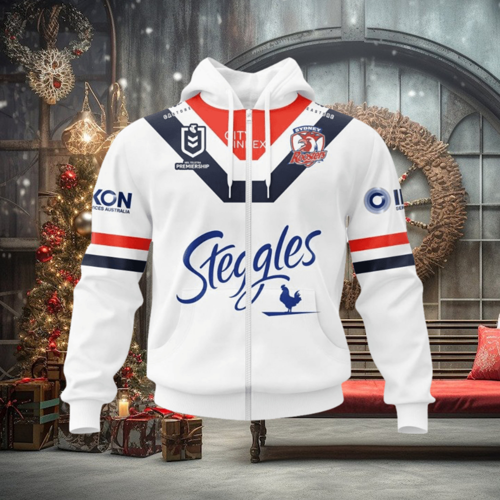 NRL Sydney Roosters Custom Name Number 2022 Heritage 20 Years Anniversary Jersey Zip Up Hoodie NRL Sydney Roosters Custom Name Number 2022 Heritage 20 Years Anniversary Jersey Zip Up Hoodie