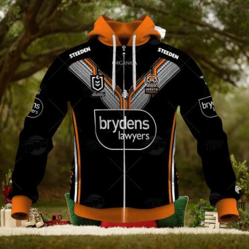 NRL Wests Tigers Custom Name Number 2022 Multicultural Jersey Zip Up Hoodie