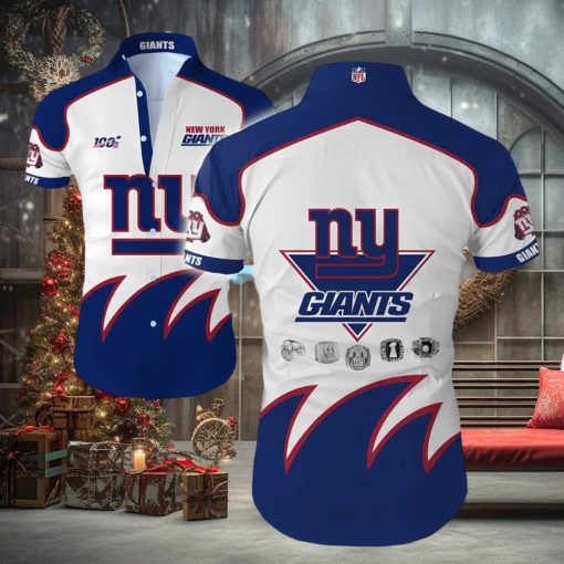 NY Giants Hawaiian Shirt Tropical Shirt Mens Flor Summer