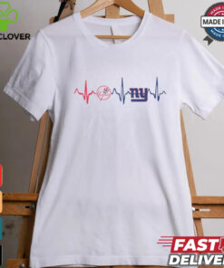 NY Giants Yankees Heartbeat Shirt 2 NY Giants Yankees Heartbeat Shirt