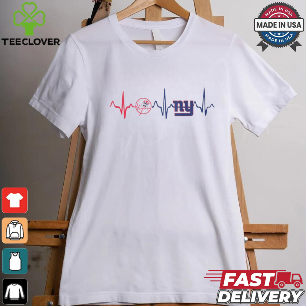 NY Giants Yankees Heartbeat Shirt NY Giants Yankees Heartbeat Shirt