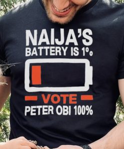 Naija’s battery is 1% vote Peter Obi 100% the battery t shirt