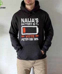 Naija’s battery is 1% vote Peter Obi 100% the battery t shirt