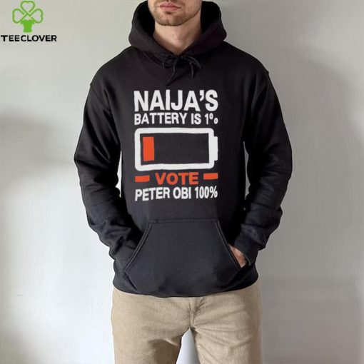 Naija’s battery is 1% vote Peter Obi 100% the battery t shirt