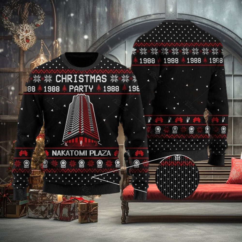 Nakatomi Plaza Die Hard Ugly Knitted Christmas Sweater Nakatomi Plaza Die Hard Ugly Knitted Christmas Sweater