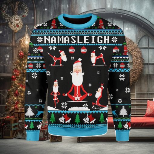 Namasleigh Santa Ugly Christmas Sweater Xmas Gift Men And Women Christmas Sweater