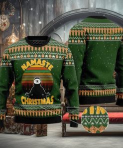 Namaste Christmas Sloth Yoga Christmas Naughty Ugly Christmas Sweater