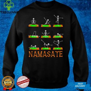 Namaste Yoga Skeleton on Mat Halloween Costume Bones Teacher T Shirt
