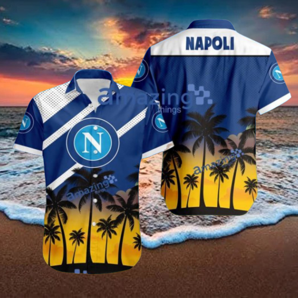 Napoli FC Logo Button Down Hawaiian Shirt Hip Summer Trend Napoli FC Logo Button Down Hawaiian Shirt Hip Summer Trend