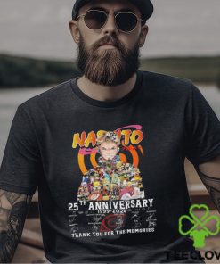 Naruto 25th Anniversary 1999 2024 Thank You For The Memories Signatures Shirt